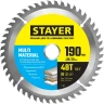 Пильный диск по алюминию, 190 х 30/20 мм, 48Т, супер чистый рез, STAYER Multi Material 3685-190-30-48 — фото 1