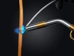 Газовая горелка Blue Fire, с пьезоподжигом на баллон турбо нагрев + 30% 2000°C, KRAFTOOL KF-9000 55510