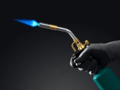 Газовая горелка Blue Fire, с пьезоподжигом на баллон турбо нагрев + 30% 2000°C, KRAFTOOL KF-9000 55510