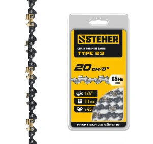 Цепь, 20 см, шаг 1/4", паз 1.1 мм, 45 звеньев, STEHER тип 23 75323-20
