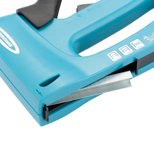 Степлер мебельный, пластиковый корпус, регулировка удара, тип скобы: 13, 53, 300, 6-16 мм Gross 41003 — фото 7