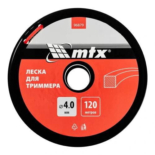 Леска для триммера квадрат 4,0 мм х 120 м, на катушке MTX 96879 — фото 3