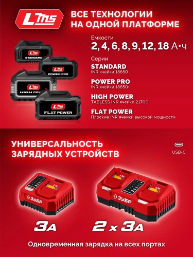 Бесщеточная дрель-шуруповерт, 20 В, 65 Н·м, без АКБ (LMS), ЗУБР ДБ-65 — фото 8