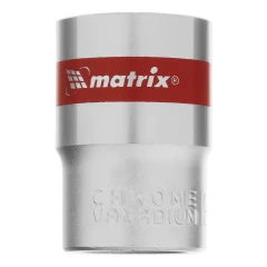 Головка торцевая, 19 мм, шестигранная, CrV, под квадрат 1/2, хромированная Matrix 13119