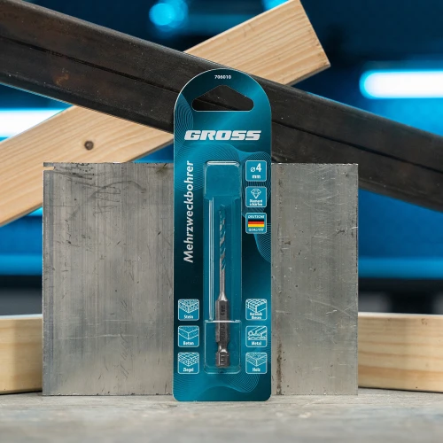 Сверло универсальное, Multipurpose PRO, 6-гр. хвостовик, 4мм Gross 706010 — фото 6