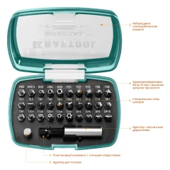 Набор специальных бит, с адаптером 32 шт, KRAFTOOL Special-32 2610-H32
