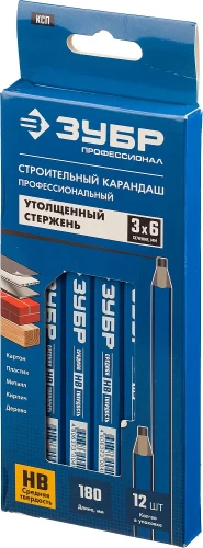 Строительный карандаш плотника, КСП 180 мм, HB, ЗУБР 4-06305-18_z01 — фото 2