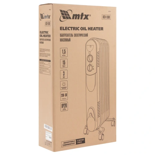 Масляный обогреватель MTX OCH-1500, 230 В, 1500 Вт MTX 98302 — фото 11