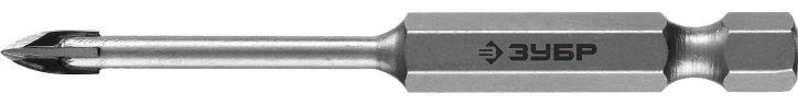 Сверло по стеклу и кафелю, 4 мм, 4х кромка, HEX 1/4, ЗУБР 29845-04_z01 — фото 1