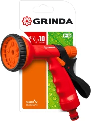 Поливочный пистолет, 10 режимов, курок сзади, пластиковый, GRINDA P-10 8-427373_z01