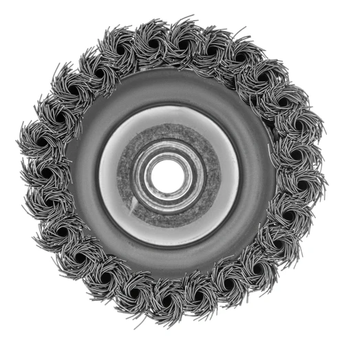 Щетка для УШМ Heavy Duty, 100 мм, М14, "чашка", крученая проволока 0.5 мм Matrix 74672 — фото 4