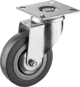 Поворотное колесо, d 75 мм, г/п 50 кг, резина/полипропилен, ЗУБР 30956-75-S
