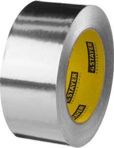 Самоклеящаяся алюминиевая лента, ProTape 50 мм, 50 м, до 120 °С, STAYER 12268-50-50