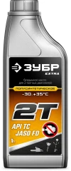 Полусинтетическое масло для 2-тактных двигателей, 2Т-П, 1 л, EXTRA, ЗУБР 70603-1
