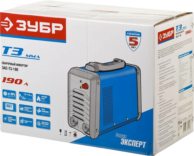 Сварочный аппарат инверторный, 190 А, MMA/TIG LIFT, макс. электрод O 4.0 мм, ЗУБР ММА ЗАС-Т3-190 — фото 21