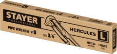 Трубный ключ с прямыми губками, №0, 3/4", 280 мм, STAYER Hercules-L 27331-0