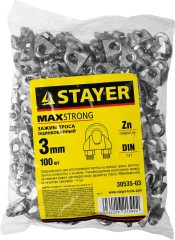 Зажим троса, 3 мм, 100 шт, STAYER DIN 741 30535-03