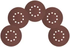 Круги шлифовальные с отверстиями (липучка), алюминий-оксидные, 225 мм, 5 шт. Р 60 FIT 39893 — фото 7