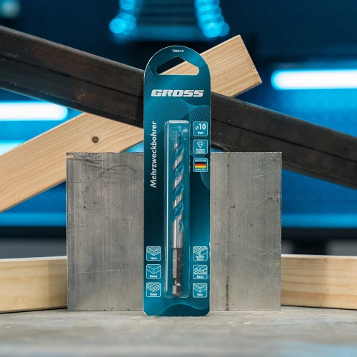 Сверло универсальное, Multipurpose PRO, 6-гр. хвостовик, 10мм Gross 706014 — фото 6