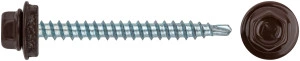 Шурупы кровельные со сверлом 4.8 х 50 RAL 8017 коричневый (фасовка 250 шт.) XВАТ 23544-4
