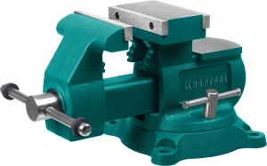 Слесарные тиски, Reversible 140 мм, расход 273 мм, KRAFTOOL 32705-140