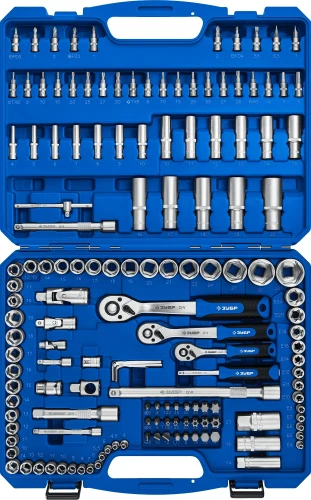 Универсальный набор инструмента, 151 предм., (1/2"+ 3/8"+ 1/4"), ЗУБР А-151 27637-H150_z01 — фото 1