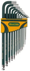 Набор дюймовых шестигранных ключей с шаром, 13 шт, KRAFTOOL HEX-ball 27444-H13