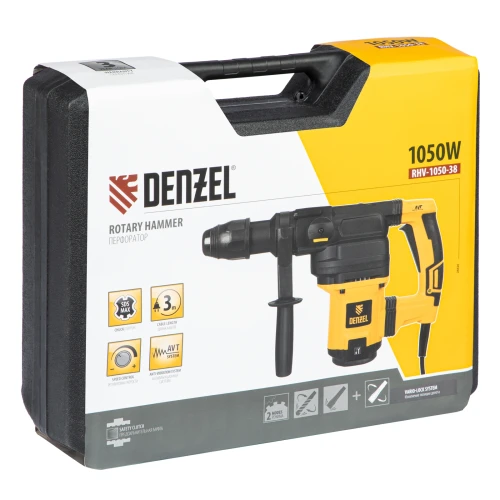 Перфоратор электрический RHV-1050-38-max, SDS-max, 1050 Вт, 10 Дж, 2 плюс 1 режим Denzel 26620 — фото 17