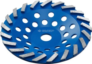 Сегментная алмазная шлифовальная чашка, d 180 мм, ЗУБР Турбо 33370-180_z01