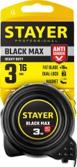 Рулетка с двумя фиксаторами, 3 м х 16 мм, STAYER BlackMax 3410-03_z02