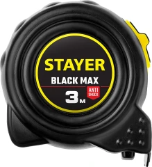 Рулетка с двумя фиксаторами, 3 м х 16 мм, STAYER BlackMax 3410-03_z02
