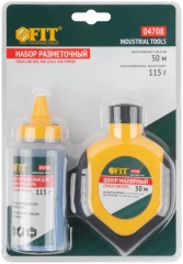 Шнур малярный отбойный, ABS пластиковый прорезиненный корпус 30 м + краска разметочная 115 гр. FIT 4708
