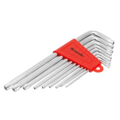 Набор ключей имбусовых Torx, 9 шт, T10-T50, CrV, удлиненных, с сатиновым покрытием Matrix 12306