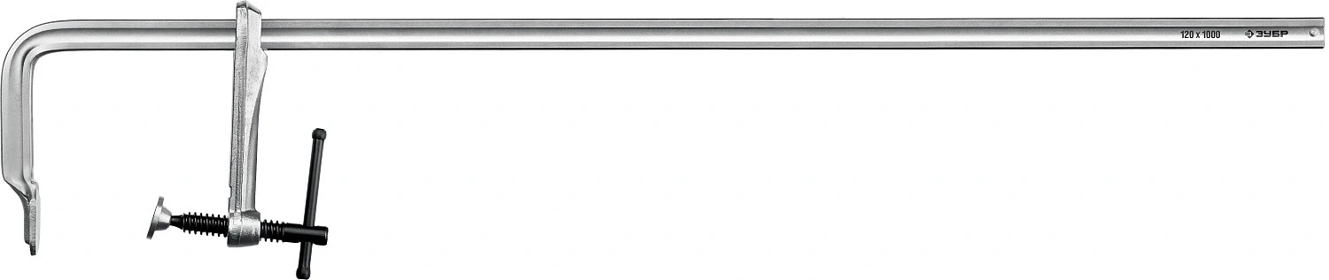 Цельнокованая струбцина, F, 1000 х 120 мм, ЗУБР КС-1000/120 32157-120-1000 — фото 4