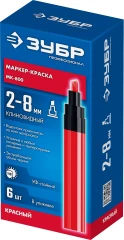 МК-800 красный, 2-8 мм клиновидный маркер-краска, ЗУБР 06327-3