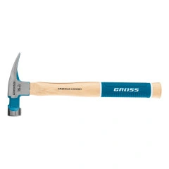 Молоток-гвоздодер, 450 г, угол 75, магнит, обрезиненная рукоятка American hickory GROSS 10418