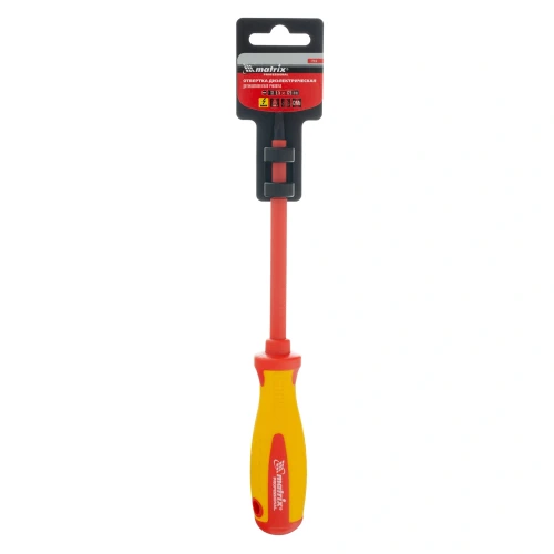 Отвертка Insulated, SL5.5 x 125 мм, CrMo, до 1000 В, двухкомпонентная рукоятка Matrix 12918 — фото 5