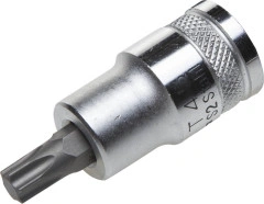 Торцовая бита-головка «INDUSTRIE QUALITAT», материал S2, TORX, сатинированная, 1/2", Т45 KRAFTOOL 27905-45_z01