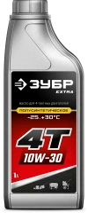 Полусинтетическое масло для 4-тактных двигателей, 4Т-10W30, 1 л, EXTRA, ЗУБР 70614-1