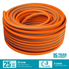 Поливочный шланг, 1/2", 50 м, 25 атм, из термоэластопласта, трёхслойный, армированный, гибкий, GRINDA FLEX 3 429008-1/2-50