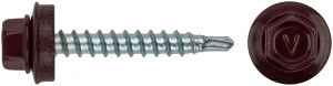 Шурупы кровельные со сверлом 4.8 х 32 RAL 3005 темно-бордовый 100 шт. Фасовка XВАТ 23561-0