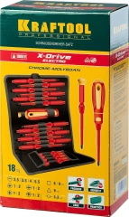 Набор высоковольтных отверток, 18 предм, KRAFTOOL Х-Drive Electro 220092-H18