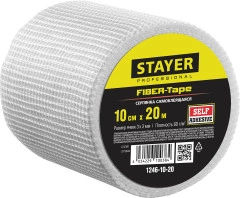 Самоклеящаяся серпянка, 10 см х 20 м, 3 х 3 мм, STAYER FIBER-Tape 1246-10-20