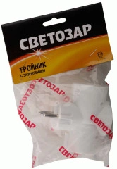 Электрический разветвитель с заземлением, 3 гнезда, СВЕТОЗАР SV-55093