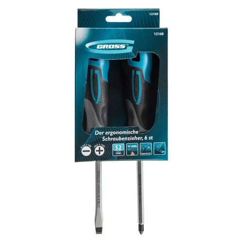 Набор отверток комбинированный 2 шт, S2, трехкомпонентная рукоятка Gross 12168 — фото 4