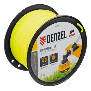 Леска для триммера круглая, 4,0мм х 69м, на DIN катушке FLEX CORD, Denzel 96283