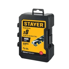 НЕХ-1/4", 8 шт, набор сверл по металлу для винтовёртов и шуруповертов IMPACT READY, STAYER 29603-H8