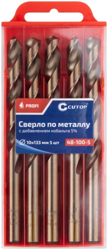 Сверло по металлу Profi с кобальтом 5%, 10 x 133 мм (5 шт) CUTOP 48-100-5 — фото 3