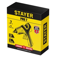 Пистолет термоклеевой, d 7 мм, 7 г/мин, электрический, STAYER PRO 7 0681-07