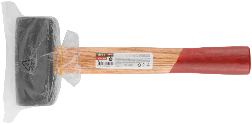 Кувалда кованая, деревянная ручка 1,5 кг FIT 45115 — фото 3